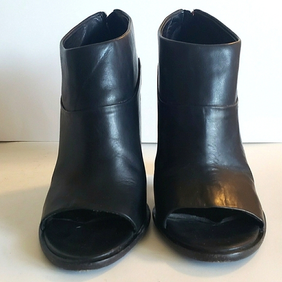 Rag & Bone Liam Booties sz 39.5 (9) Leather  block heels peep toe zipper - Picture 9 of 9